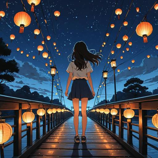 Twilight Lanterns: A Ghibli-Inspired Scene Twilight Lanterns: A Ghibli-Inspired Scene