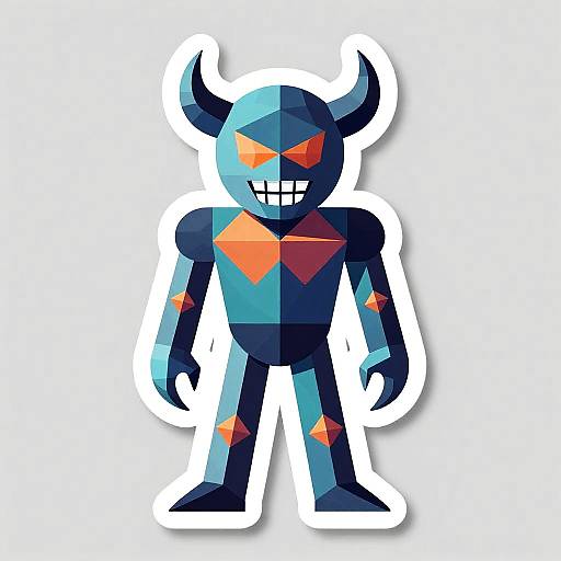 Geometric Mechashot Fiend Sticker Art