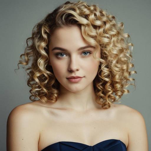 Portrait of Young Woman with Curly Blonde Hair