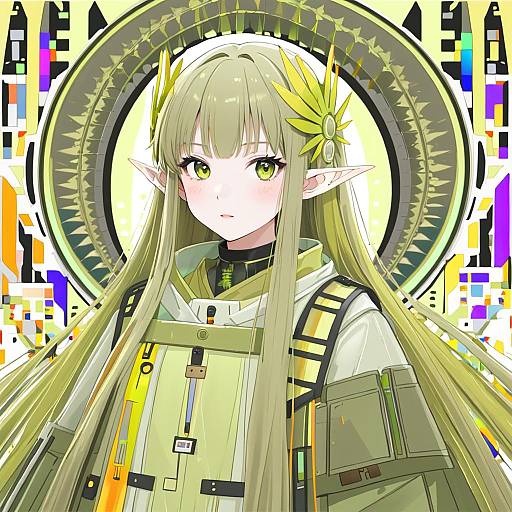 Illustration of Muelsyse (arknights), arknights in the style of Minami (colorful palette)