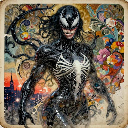 Medieval Neon Romanticism Portrait Collage