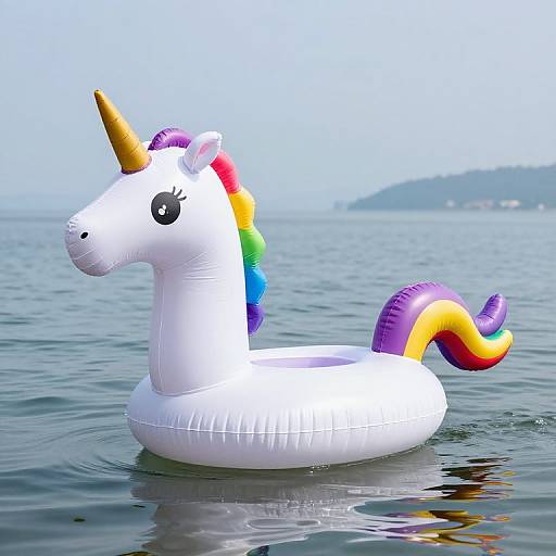 Whimsical Floating Unicorn on Water