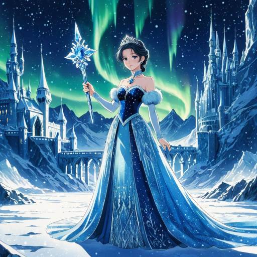 Elegant Ice Princess in Frozen Palace