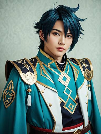 Photorealistic Childe Genshin Cosplay Portrait
