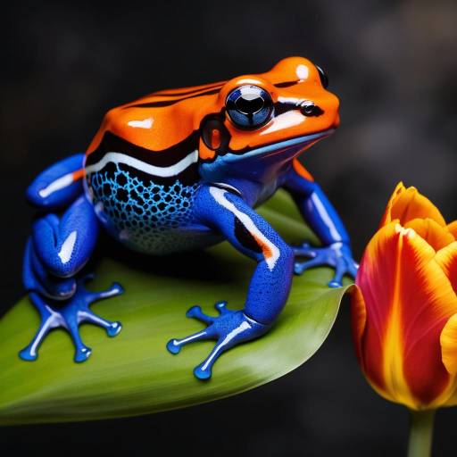 Chubby Poison Dart Frog Profile with Tulip Chubby Poison Dart Frog Profile with Tulip