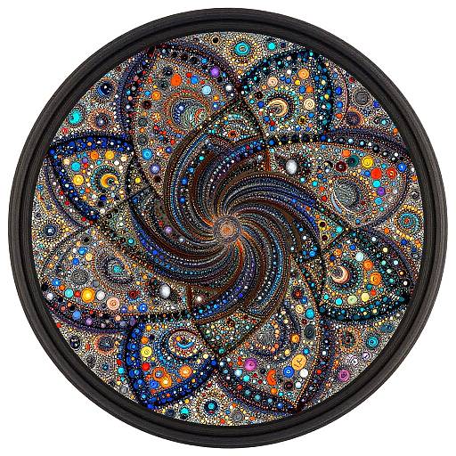 Fisheye Pointillism Filigree Robot Epic Scene