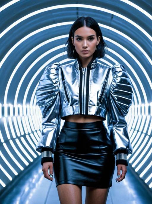 Futuristic Fashion: Edgy Woman in Chrome