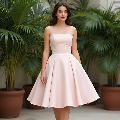 Elegant Woman in Blush Pink Gown