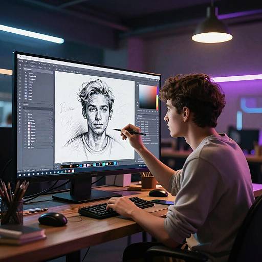 Futuristic AI Art Editor Loft