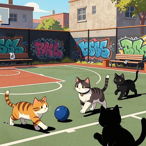 Comic Cats Dodgeball Morning Match