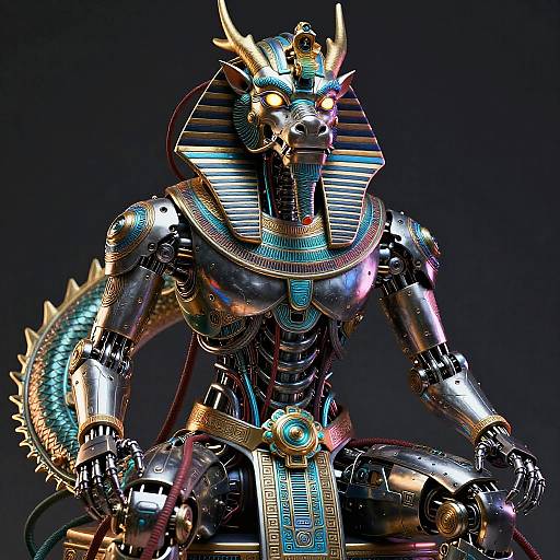 Intricate Mechanical Man Portrait in Chinese Style