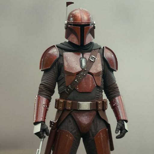 Blurred Male Mandalorian in Cadmium Armor