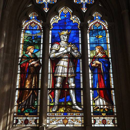 Art Nouveau Knight Stained Glass