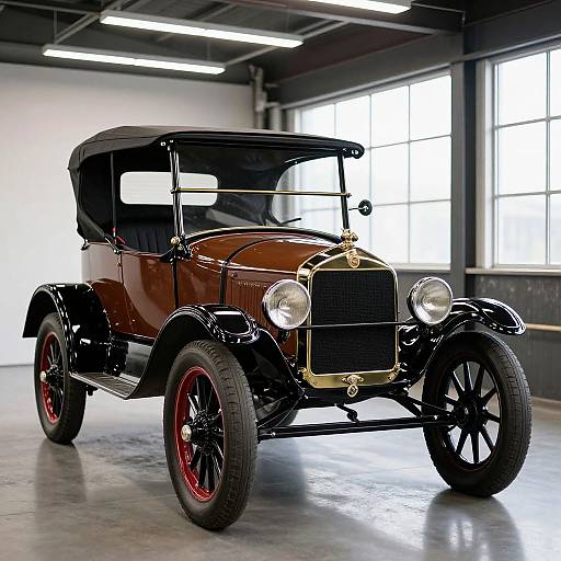 Vintage Ford Model T in Industrial Garage