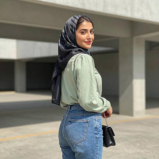 Young Woman in Hijab Outdoors