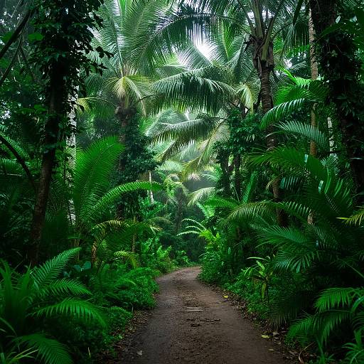 Misty Tropical Jungle Pathway
