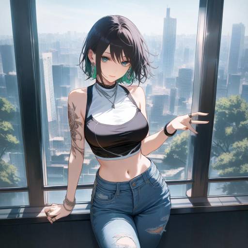 Urban Chic: Chainsaw Girl Portrait