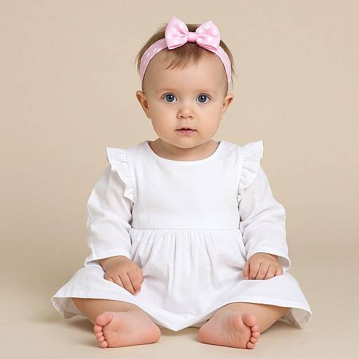 Infant Girl in Blue Dress