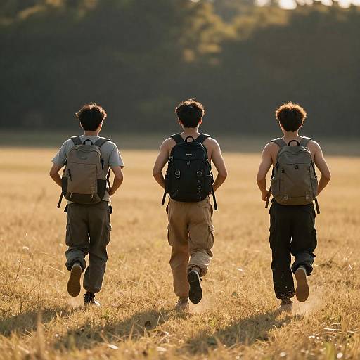 Three Adventurers in a Golden Field