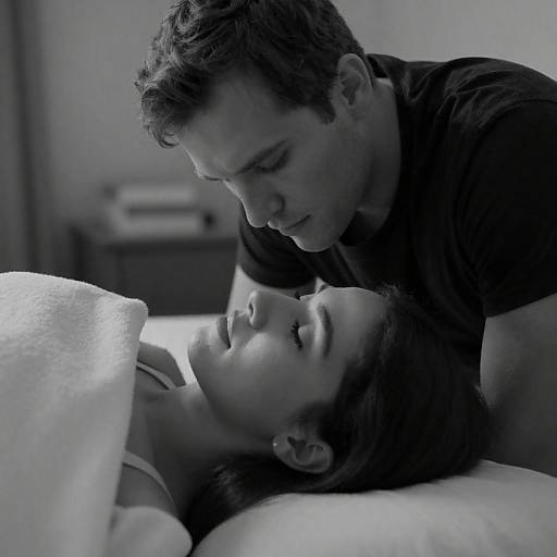 Black and White Intimate Moment Between Couple