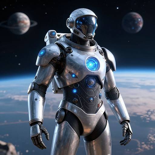 Futuristic Space Explorer Exoskeleton