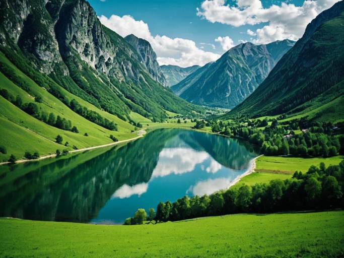 Breathtaking European Mountain Lake Scenery