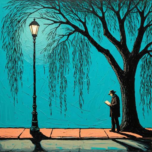 Abstract Poet with Street Lamp Scene