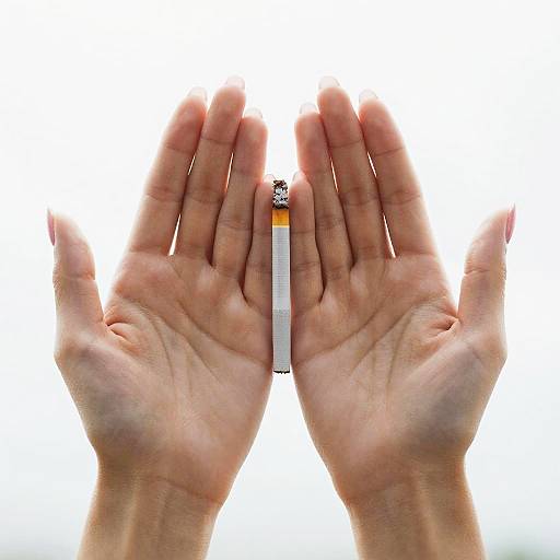Ethereal Hands Holding Lit Cigarette