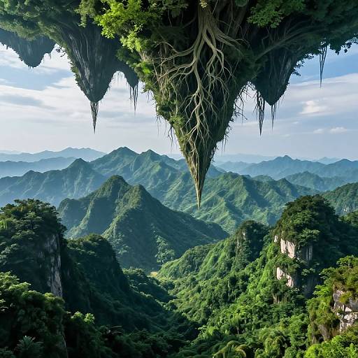 Surreal Inverted Mountain Landscape