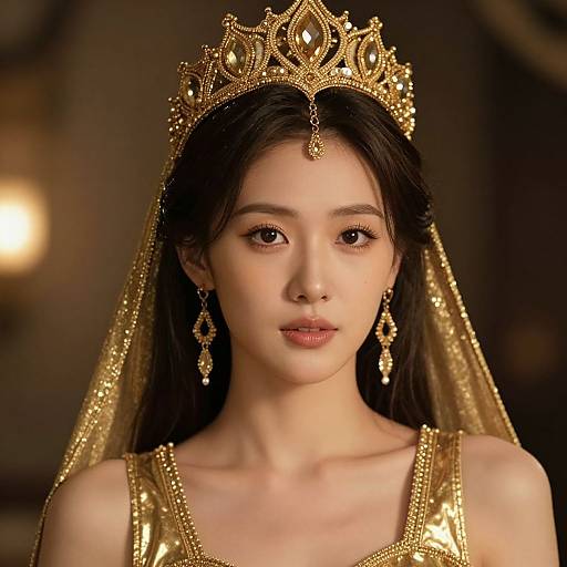 Golden Goddess Halloween Costume Close-Up