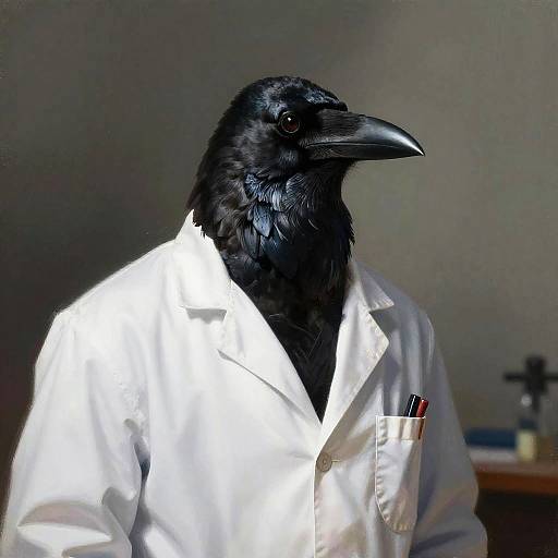 Stern Crow Scientist Digital Painting
