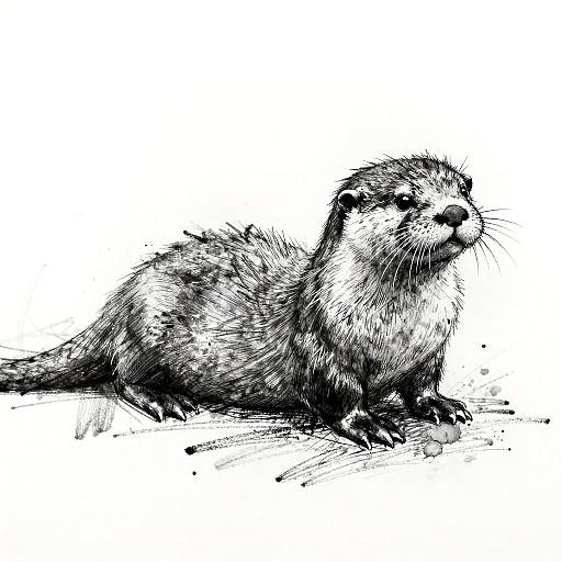 Graphite Sketch of Otter