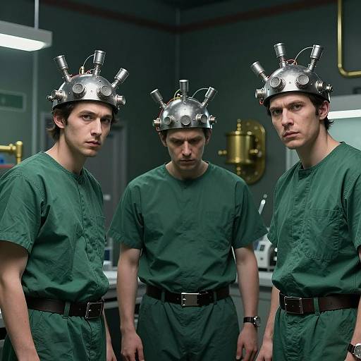 Intense Scientists in a Cluttered Lab