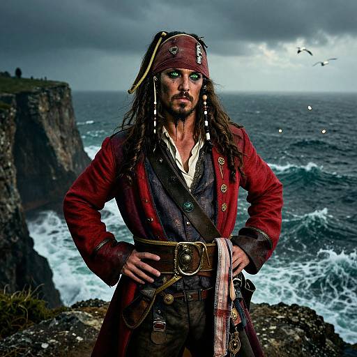 Legendary Pirate on Rocky Cliff