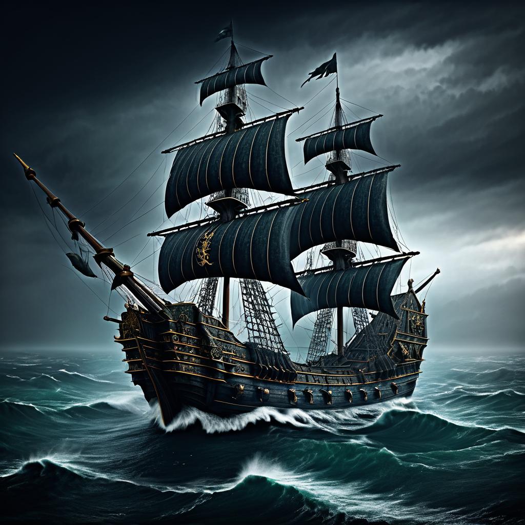 Stormy Galleon on Grimy Seas