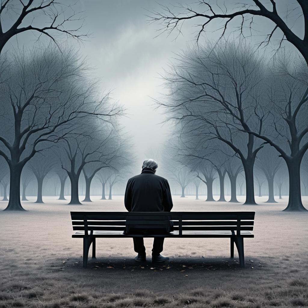 Melancholy Man on a Park Bench