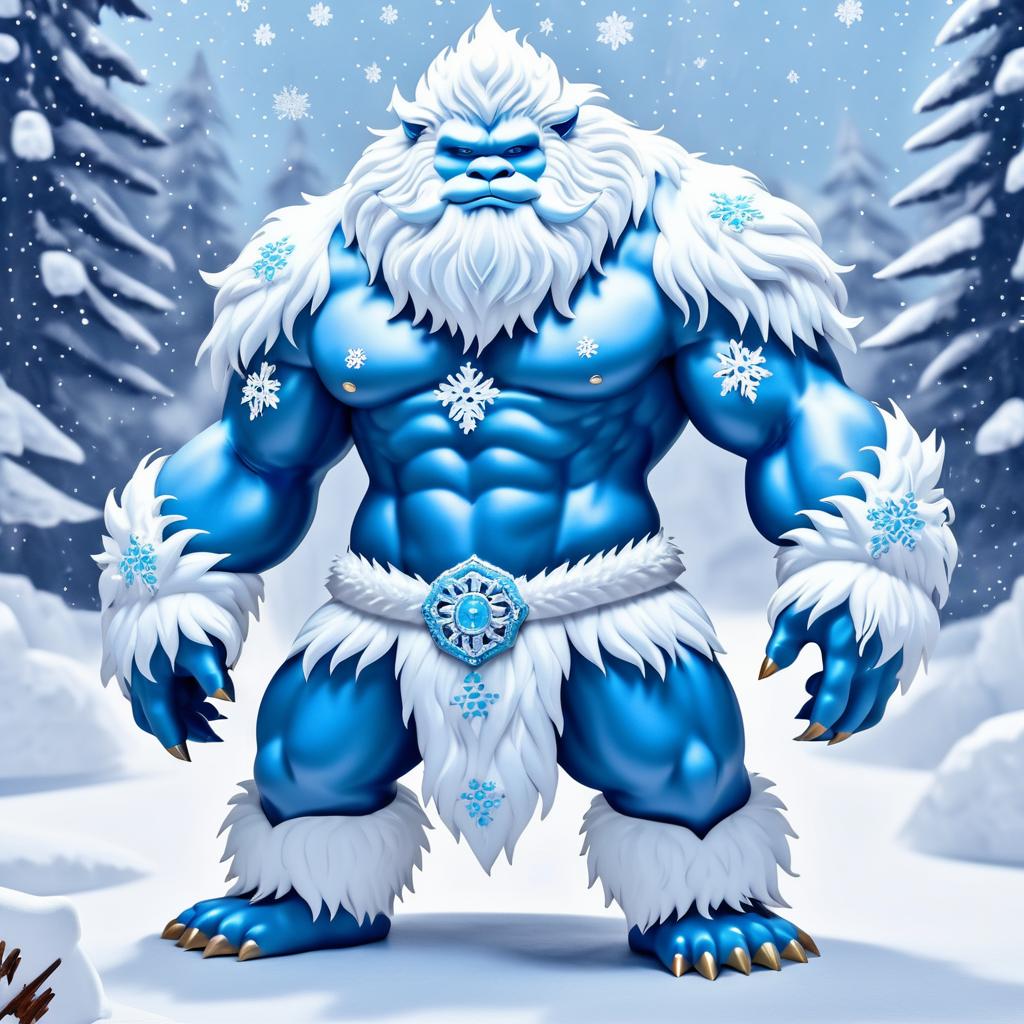 Majestic Yeti Among Snowflakes