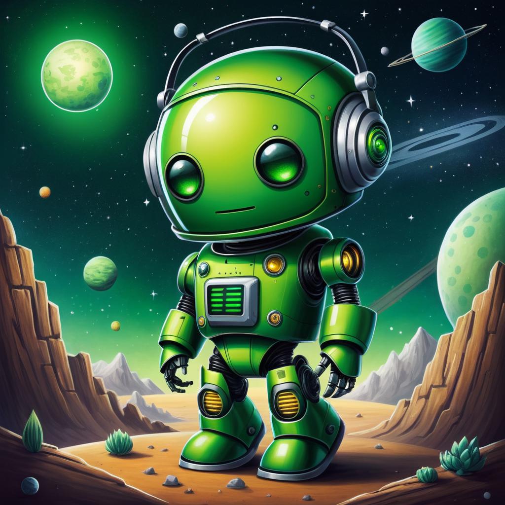 Green Robot in Space: Lowbrow Art