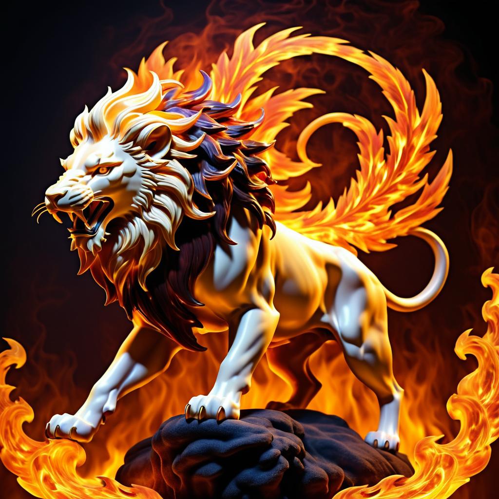 Elegant Chimera Surrounded by Flames