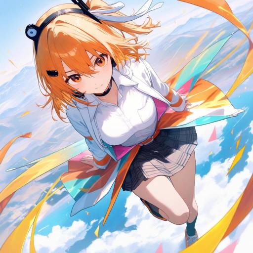 Adachi Rei in a Vibrant School Outfit