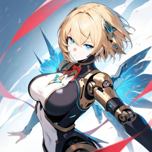 Blonde Android Girl with Bow