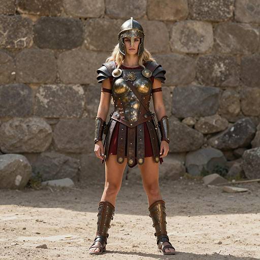 Female Warrior in Ancient Roman Armor