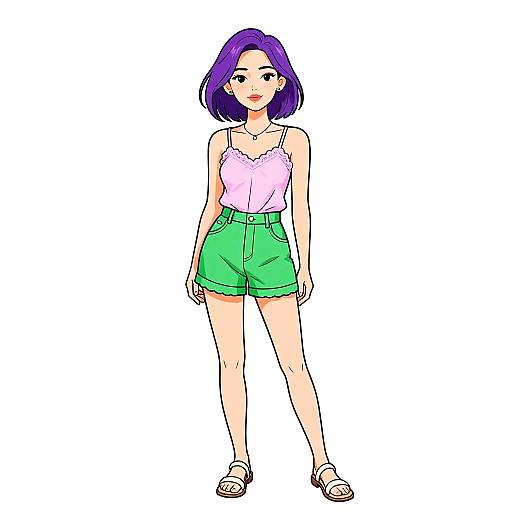 Casual Summer Woman in Stylish Outfit