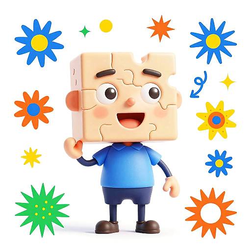 Whimsical Square Head Creativity