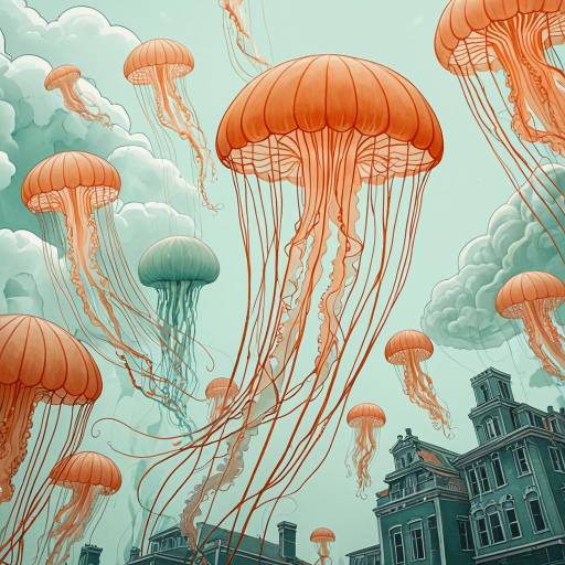 Ethereal Cloud World with Jellyfish