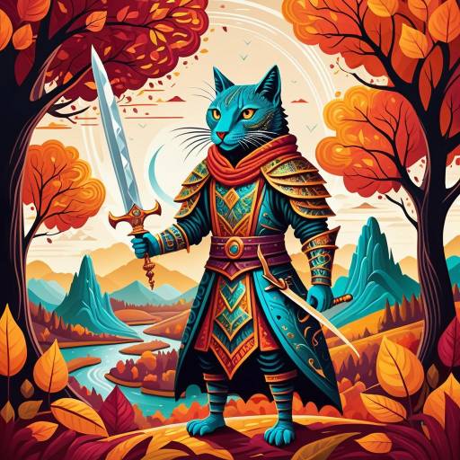 Mystical Creature with Shimmering Dagger