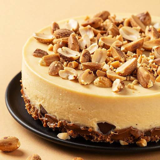 Chocolate Peanut Butter Cheesecake with Peanuts