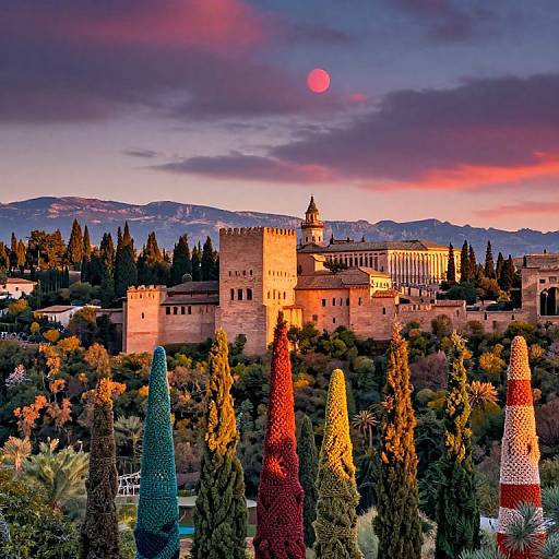 Crocheted Alhambra with Sierra Nevada
