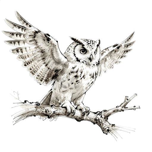 Silverpoint Sketch of Wise Owl