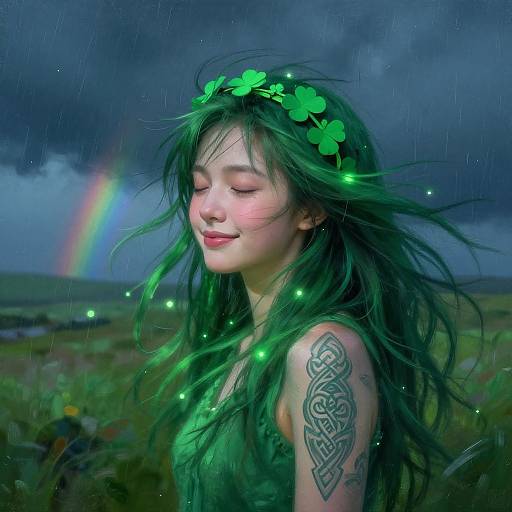 Stormy Irish Nightscape with Celtic Charm